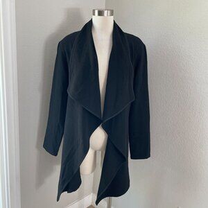 Natori Womens Large Black Open Draped Cardigan Jacket Long Sleeve